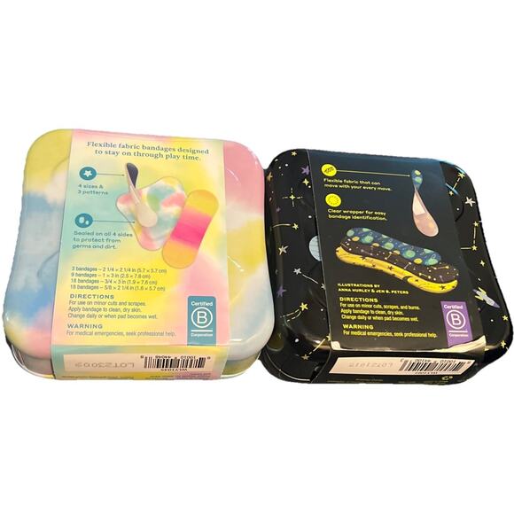 Welly X2 Fabric Bandages Flex 48 Each Space Bravery Badges & Pastel Tie Dye New - Picture 2 of 2